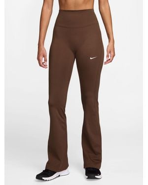 Nike Cacao Wow One High-Waisted Flared Leggings - Brown