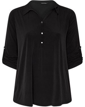 Evans Collared Jersey Shirt - Black