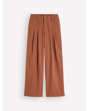 Boden Mayfair Pleat Detail Pants - Brown