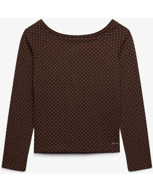 Superdry Bardot Off Shoulder Top - Brown