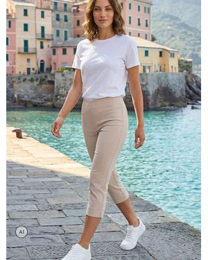 Roman Chrome Petite Cropped Stretch Capri Pants - Gray