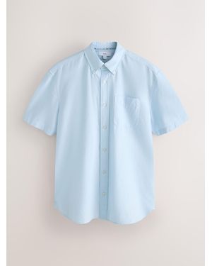 Next Short Sleeve N. Premium 100% Cotton Regular Fit Oxford Shirt - White