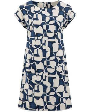 Weird Fish Orlando Printed Shift Dress - Blue