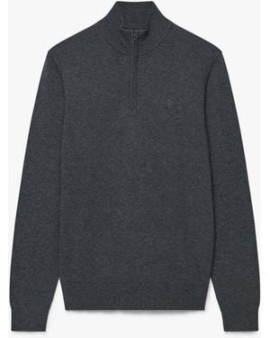 Superdry Essential Lambswool Blend 1/2 Zip Sweater - Blue