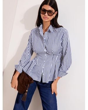 Friends Like These Seam Detail Button Through Shirt - Blue