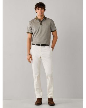 Hackett Classic Fit Short Sleeve Oxford Polo Shirt - White