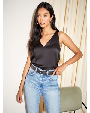 Friends Like These V-Neck Satin Vest Top - Blue