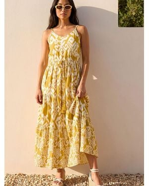 Roman Petite Abstract Strappy Dress - Metallic