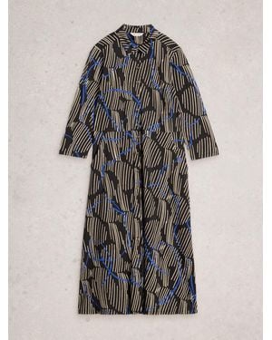 White Stuff Rua Jersey Shirt Dress - Black