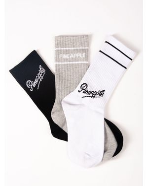 Pineapple Crew Socks 3 Pack - White