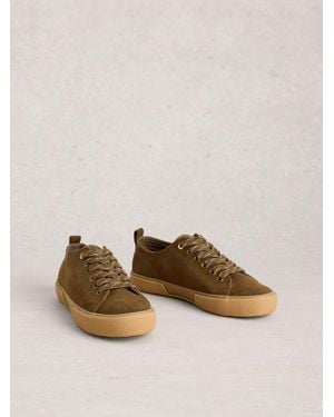 White Stuff Stuff Pippa Suede Lace Up Sneakers - Natural