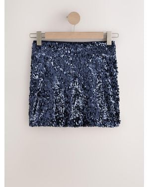 Next Sequin Mini Skirt - Blue