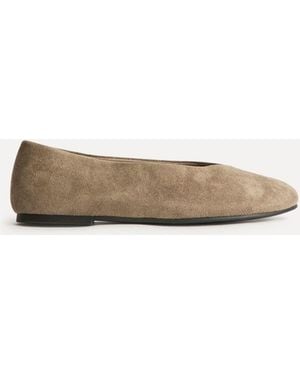 Linzi Suede Astra Wide Fit Ballet Flats - Natural