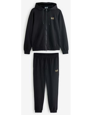 EA7 Core Id Zip Up Hoodie Tracksuit - Black
