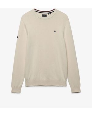 Superdry Prep Essential Cotton Half Zip Sweater - Natural