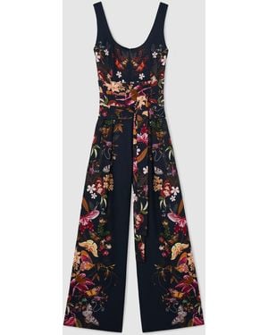Reiss Clara Nybg Printed Wide-Leg Jumpsuit - White