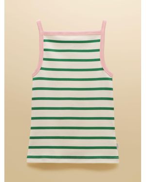 Joules Gia Striped Square Neck Ribbed Vest - Green