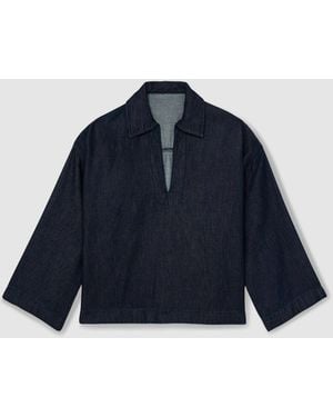 Reiss Reed Denim Look Overshirt - Blue