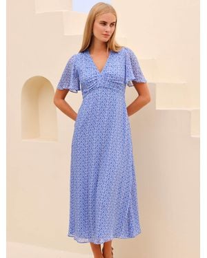 Aspiga Anais Crinkle Chiffon Dress - Blue