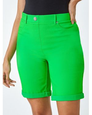 Roman Turn Up Stretch Shorts - Green