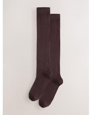 Next Chocolate Modal Blend Knee High Socks 2 Pack - Purple