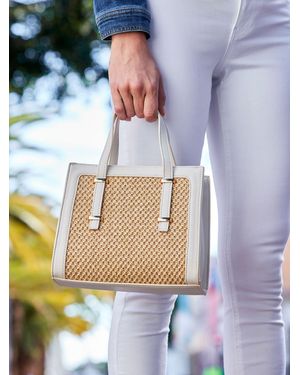Sosandar Trim Small Tote Bag - Blue