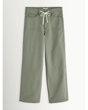 PAIGE Ari Vintage Washm Wide Leg Utility Trousers - Green