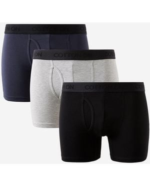 Cotton On Cotton On Cotton Boxer Briefs 3 Pack - Black