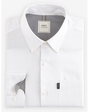 Next Regular Fit Button Down Easy Iron Oxford Shirt - White