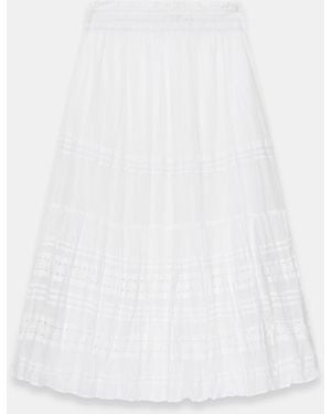 Mint Velvet Cotton Maxi Skirt - White