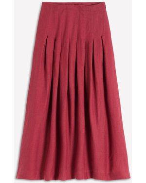 Boden Valentina Linen Midi Skirt - Red