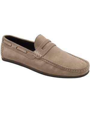Frank Wright Suede Slip-On Penny Loafers - Brown