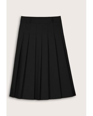 Baukjen Pam Wool Blend Pleated Midi Skirt - Black