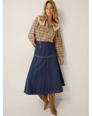 Monsoon Macy Tie Side Denim Midi Dress - Blue