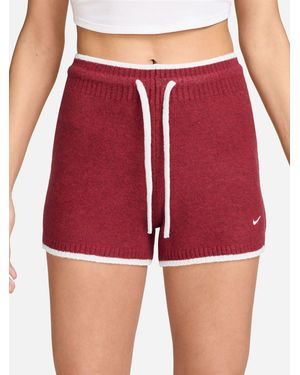 Nike Sportswear Chill Knit Mid Rise Shorts - Red