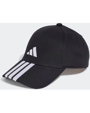 adidas 3 Stripe 100% Cotton Baseball Cap - Blue