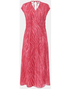 Whistles Petite Zebra Print Texture Midi Dress - Pink