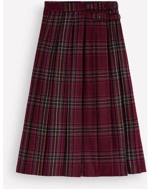 Boden Pleated Midi Kilt Skirt - Purple