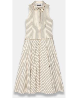Mint Velvet Cotton Blend Striped Maxi Dress - White