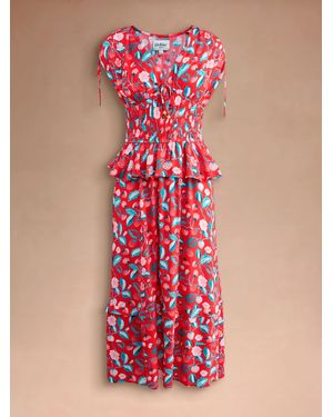 Cath Kidston Cath Kidston Gesmoktes Midikleid - Rot