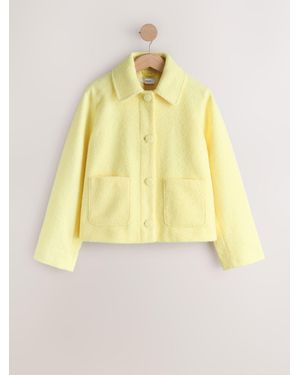 Next Button Up Collared Coatigan - Yellow