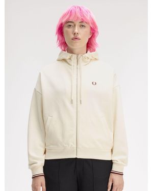 Fred Perry Tipped Hooded Sweatshirt - Natural