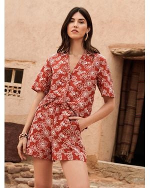 Love & Roses Petite Beach Shirt - Brown