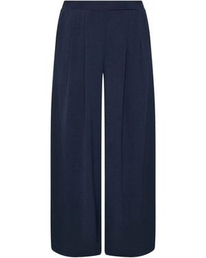 Evans Pleated Front Wide Leg Pants - Blue