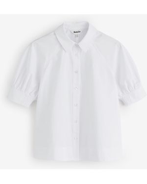 Ro & Zo Cotton Poplin Short Sleeve Shirt - Weiß