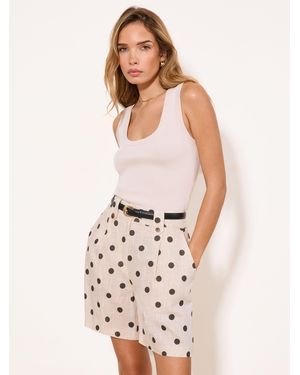 Lipsy Shorts Tailored Tab Waist Shorts - White