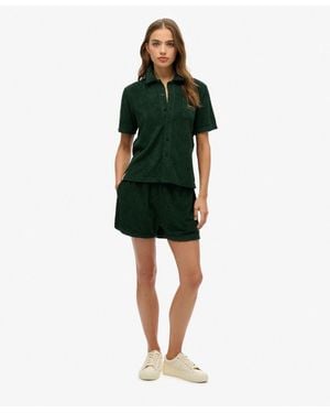 Superdry Country Club Frottee-Shorts - Grün