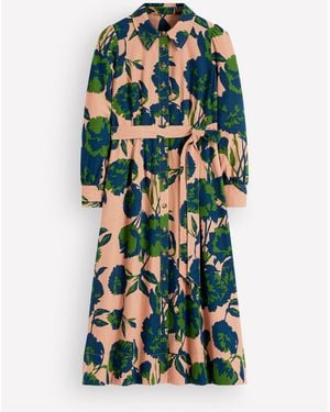 Boden Maeve Cord Midi Shirt Dress - Green
