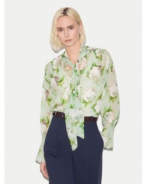 Jigsaw Sketch Rose Georgette Top - Blue