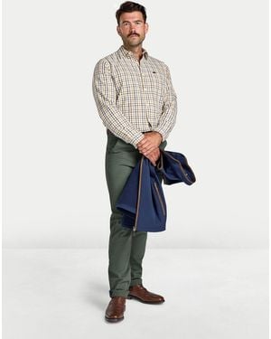 Raging Bull L/S Country Check Brushed Cotton Twill Shirt - White